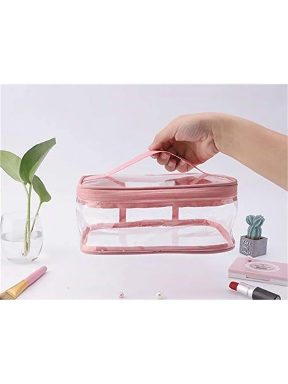 Makeup Bag Zipper Waterproof Portable Travel Storage Pouch 2 Pcs